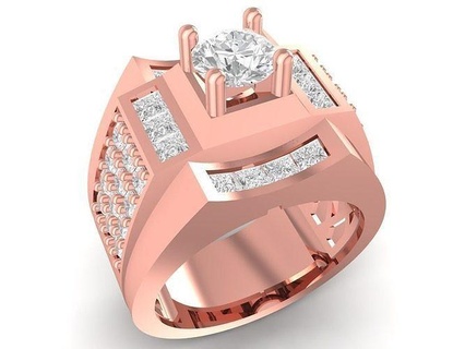 Corea diamante uomini squillare 3728 gioielleria moda Accessori oro uomo design anelli 3d print model - Mito3D
