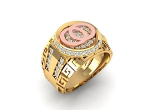 Korea Diamant Ring 1431 Schmuck Mode Zubehör Gold Männer Frau Frauen unisex Design Feng Shui Hochzeit Ringe 3d print model - Mito3D