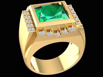 Corea diamante squillare 2840 gioielleria moda Accessori oro uomo uomini design anelli 3d print model - Mito3D