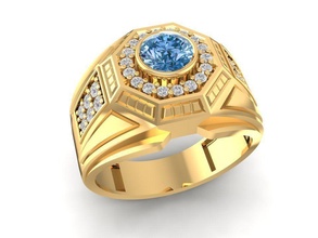 korea diamond ring men 1086 jewelry fashion accessories gold man design fengshui rings 3d print model - Mito3D