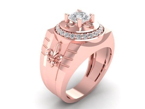 korea diamond ring men 1812 jewelry fashion accessories gold man design fengshui rings 3d print model - Mito3D
