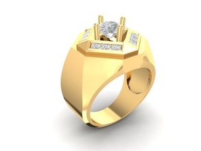 korea diamond ring men 2352 jewelry fashion accessories gold man woman women unisex design fengshui wedding rings 3d print model - Mito3D