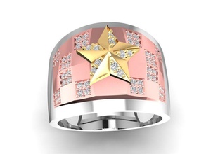 korea diamond ring men 635 jewelry fashion accessories gold man design fengshui rings 3d print model - Mito3D