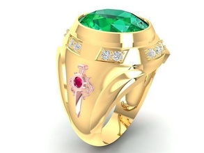 korea diamond ring men 933 sword jewelry fashion accessories gold man design fengshui rings 3d print model - Mito3D