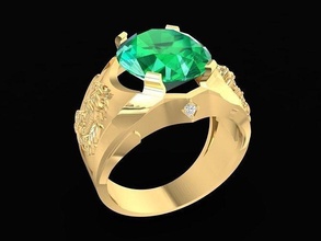 corea diamante squillare uomini 944 gioielleria moda accessori oro uomo design drago anelli 3d print model - Mito3D
