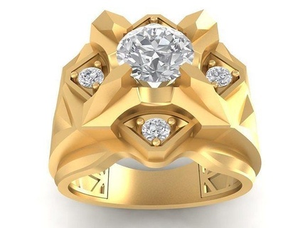 Corea hombres anillo 2668 joyería joya Moda accesorios oro diamante hombre diseño coreano anillos 3d print model - Mito3D