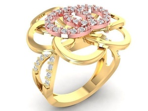 korea style diamond lady ring 2889 jewelry fashion accessories gold woman women design rings 3d print model - Mito3D
