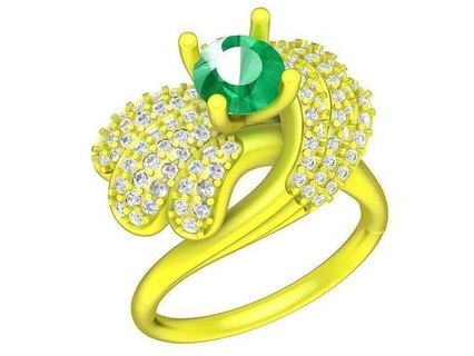 coreano Arte diamante anillo dama 5084 joyería joya Moda accesorios oro mujer diseño anillos 3d print model - Mito3D