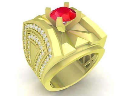 coreano diamante hombres anillo 3800 joyería joya Moda accesorios oro hombre diseño anillos China 3d print model - Mito3D