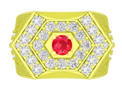 coreano diamante hombres anillo 4111 joyería joya Moda accesorios oro hombre diseño anillos 3d print model - Mito3D