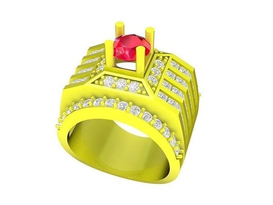 coreano diamante hombres anillo 4879 joyería joya moda accesorios oro hombre diseño anillos 3d print model - Mito3D