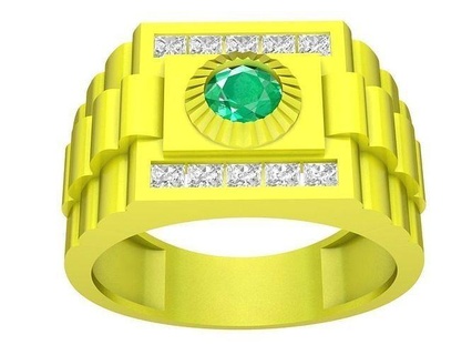coreano diamante reloj hombres anillo 4279 joyería joya Moda accesorios oro hombre diseño anillos 3d print model - Mito3D