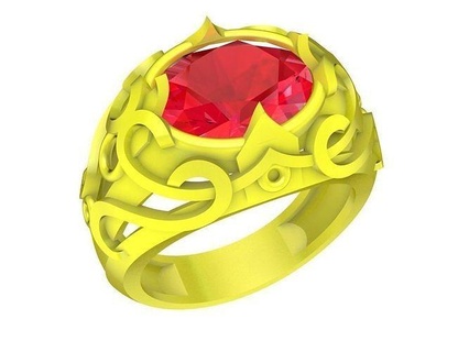 korean oval diamond texture art men ring 4922 jewelry fashion accessories gold new design man rings 3d print model - Mito3D