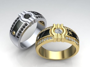 korloff men ring 01 Schmuck Mann 3d Modell signet Mode diamond bedruckbar ist exklusiv Silber Diamant-ring Ringe 3d print model - Mito3D