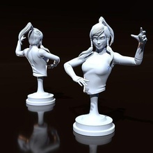 Korra buste avatar dessin animé film anime ventilateur art figurine fille femme statue sculptures 3d print model - Mito3D