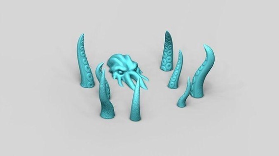 kraken mer monstre Créatif décoration stl imprimable tentacule navire cthulhu mith mythe rpg créature l'eau décoratif amusement océan calamar miniature art 3d print model - Mito3D