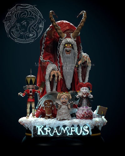 krampus by creativo geek mb natale fan art creatura santa diavolo fantasia carattere inverno orrore creativegeekmb mostro arte sculture 3d print model - Mito3D