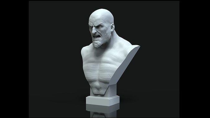 kratos - god war godofwar bust playstation video game statue sculpture nintendo xbox character pc 360 portrait gaming framing equipment deco fan art sculptures 3D print model - Mito3D