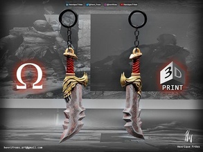 kratos lames of chaos dieu guerre soutenir playstation collectionner jouet art jeu sculptures 3d print model - Mito3D
