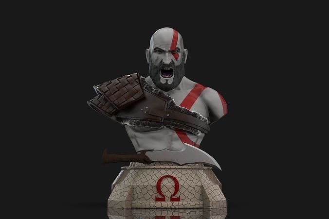 Kratos Tanrı savaş büst tanrısı Ragnarok oyun istasyonu heykel bıçak ağzı Bladeofchaos Ordu yok oluşları Zeus xbox oyuncaklar oyunlar Sanat zincirli folympus ghosofspartarta heykeller 3D print model - Mito3D