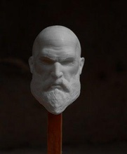 kratos llave cadena gow dios guerra humano enojado llavero cara zbrush impresión 3dprinting impreso viejokratos anciano cabeza arte esculturas 3d print model - Mito3D