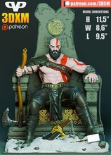 kratos on throne 3d printing stl games toys 3d print model - Mito3D