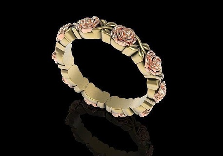 krementz ring ring jewelry krementz printable jewelry rings engraving silver rose lotus flower jewellery jewel gold pinkgold 3dprint engegement weding luxurius art filigre rings  3d print model - Mito3D