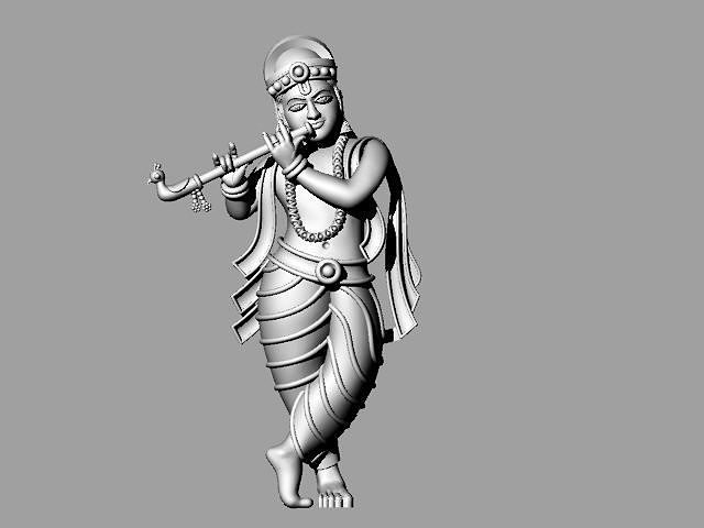 krishna 3d model lord god art statue sculptures portrait jewelry 3D print model - Mito3D