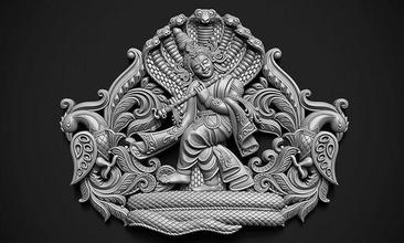 krishna dancing art relief god indian hindu idol statue sculpture design cad beatiful printable religion decoration sculptures 3d print model - Mito3D