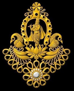Krishna colgante pendiente oro florido plata antiguo Arte joyería joya colgantes 3d print model - Mito3D