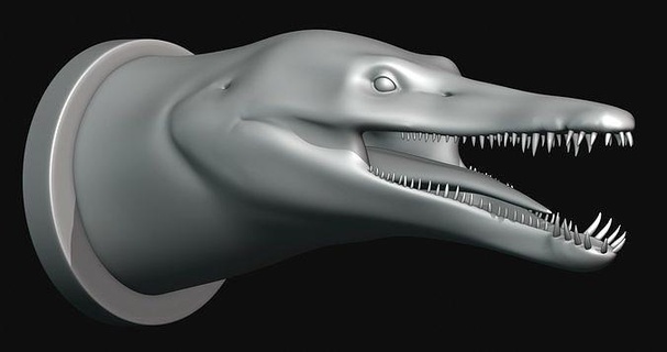 cronossauro cabeça dinossauro impressão 3d modelo imprimível arte esculturas 3d print model - Mito3D