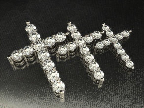 kross pend 0019 pendentif bijoux imprimable traverser religieux or diamant pendentifs 3d print model - Mito3D