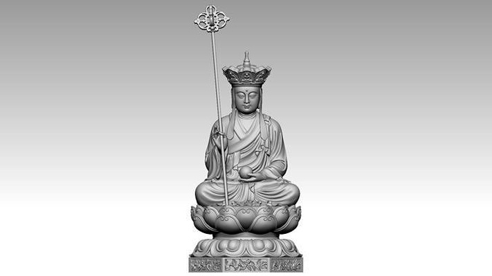 ksitigarbha personale buddha dharma maitreya sangha amitabha bodhisattva statua sculture carattere buddismo loto meditazione arte religione cnc 3dprint 3d print model - Mito3D