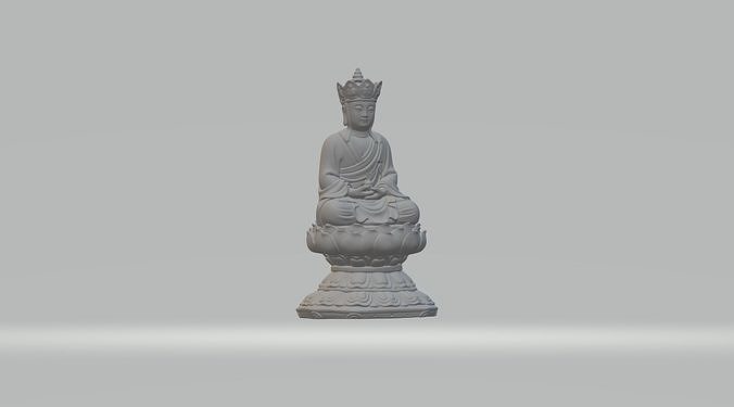 ksitigarbha bodhisattva buddha statue head sculpture historic japan structure religion temple chinese asian award scanned 3d models various art sculptures 3D print model - Mito3D