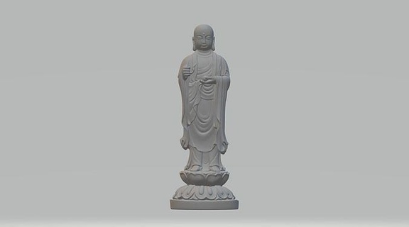 ksitigarbha bodhisattva buddha statue head bodhisattva sculpture statue historic japan structure religion temple chinese asian buddha award scanned 3d models various art sculptures ksitigarbha  3d print model - Mito3D