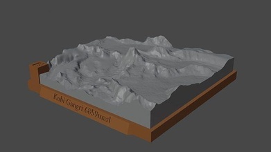 kubi gangre Montagne paysage volcan terrain environnement nature photogrammétrie élévation dem science 3d print model - Mito3D