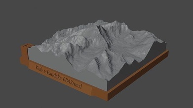 kuh Gebäude Berg Landschaft Vulkan Terrain Umgebung Natur Photogrammetrie Elevation Wissenschaft 3d print model - Mito3D