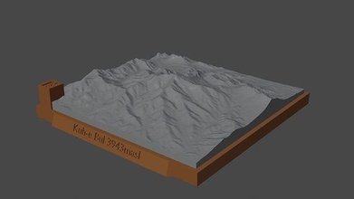 kuh finden Berg Landschaft Vulkan Terrain Umgebung Natur Photogrammetrie Elevation Wissenschaft 3d print model - Mito3D