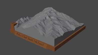 kuh chuk schach Berg Landschaft Vulkan Terrain Umgebung Natur Photogrammetrie Elevation Wissenschaft 3d print model - Mito3D