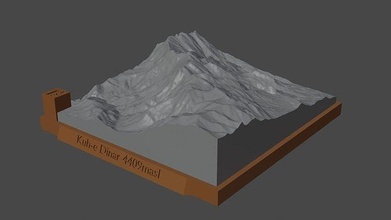 kuh Dinar Berg Landschaft Vulkan Terrain Umgebung Natur Photogrammetrie Elevation Wissenschaft 3d print model - Mito3D