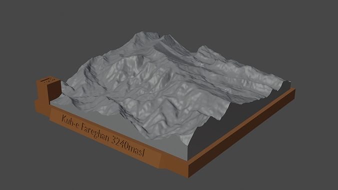 kuh Fareghan Montagne paysage volcan terrain environnement nature photogrammétrie élévation dem science 3D print model - Mito3D