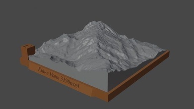 kuh-e hami mountain landscape volcano terrain environment nature photogrammetry elevation dem science 3d print model - Mito3D