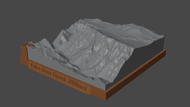 kuh eintausend darreh Berg Landschaft Vulkan Terrain Umgebung Natur Photogrammetrie Elevation Wissenschaft 3d print model - Mito3D