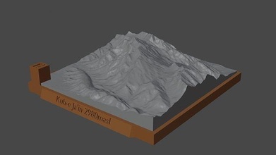 kuh Jain Berg Landschaft Vulkan Terrain Umgebung Natur Photogrammetrie Elevation Wissenschaft 3d print model - Mito3D