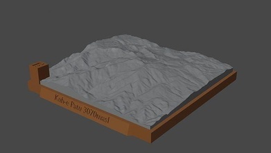 kuh töten Berg Landschaft Vulkan Terrain Umgebung Natur Photogrammetrie Elevation Wissenschaft 3d print model - Mito3D