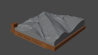 kuh razieh Berg Landschaft Vulkan Terrain Umgebung Natur Photogrammetrie Elevation Wissenschaft 3d print model - Mito3D