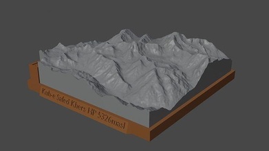 kuh gesichert khers hp Berg Landschaft Vulkan Terrain Umgebung Natur Photogrammetrie Elevation Wissenschaft 3d print model - Mito3D