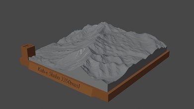 kuh-e shahu mountain landscape volcano terrain environment nature photogrammetry elevation dem science 3d print model - Mito3D