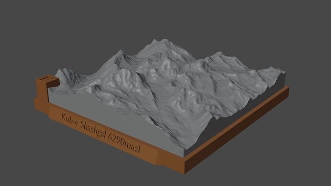 kuh-e shashgal mountain landscape volcano terrain environment nature photogrammetry elevation dem science 3D print model - Mito3D