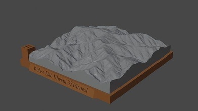 kuh e khvani dağ manzara yanardağ arazi çevre doğa fotogrametri yükseklik dem bilim 3d print model - Mito3D